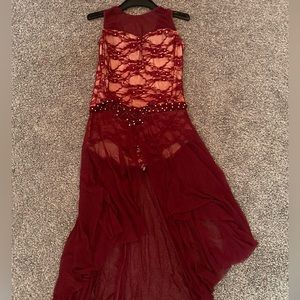 red lace dress lyrical dance costume